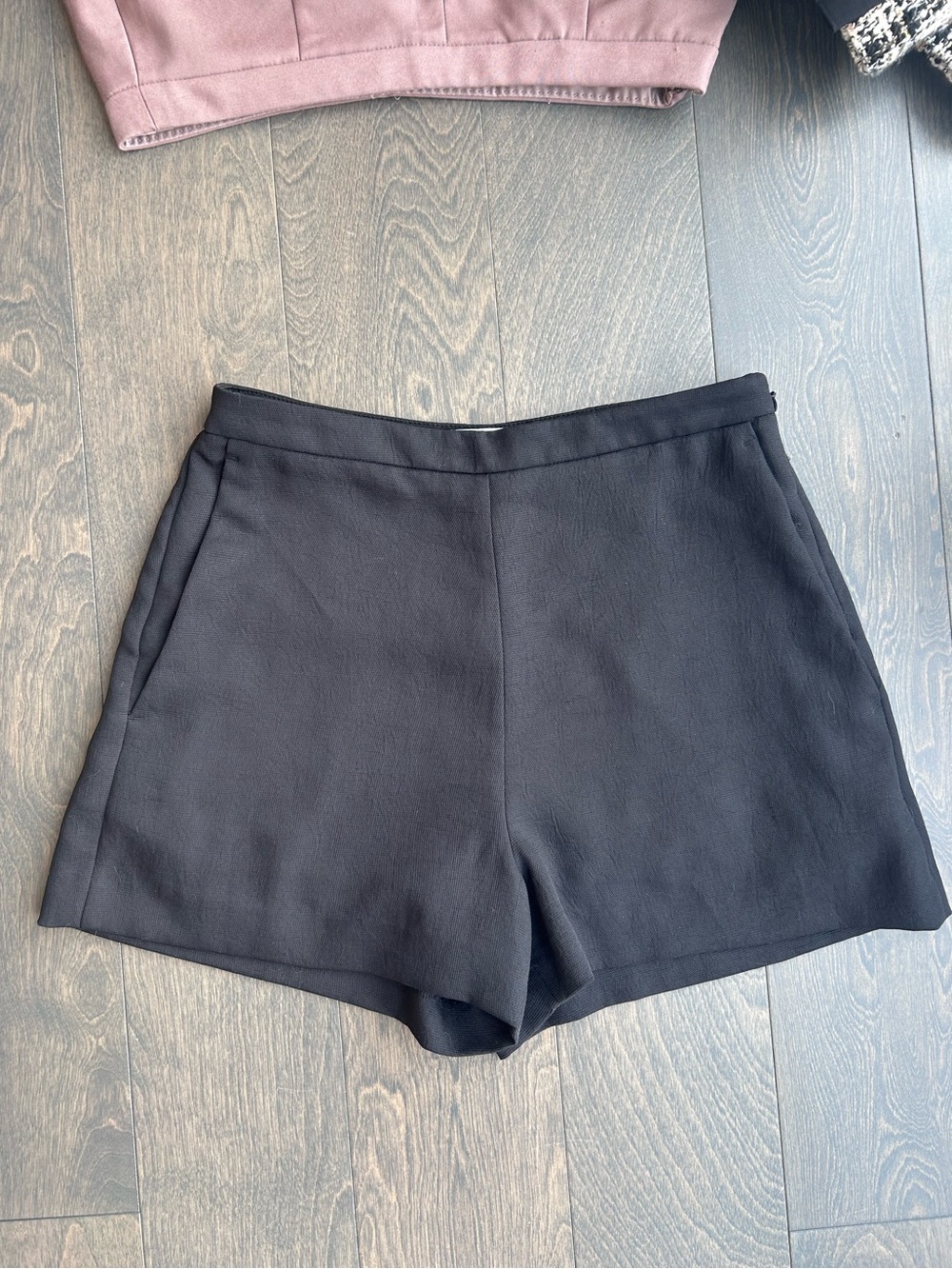 Babaton Black High-Waist Dress Shorts